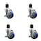 Service Caster 3.5'' Blue Poly Swivel 1-7/8'' Expanding Stem Caster Set with Brake, 4PK SCC-EX20S3514-PPUB-BLUE-TLB-178-4 - alternate 1